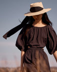 Scalloped Brim Panama Hat Noir