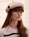 Button Ivory Beret