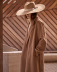 Wide Brim Beige Wool Fedora Sample Sale