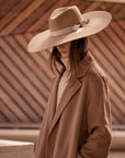 Wide Brim Beige Wool Fedora Sample Sale