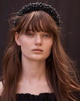 Beaded Head Band Noir